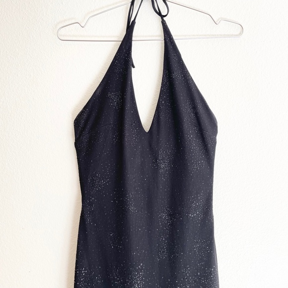 ✨JESSICA McCLINTOCK for GUNNE SAX✨ Vintage Mermaid Halter Gown in Black Sz 3 - Picture 4 of 8